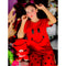 Red Smile With Polka Dots Trouser Half Sleeves Night Suit (KO-NS-0029)