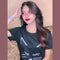 Black Meow Half Sleeves Night Suit (KO-NS-0043)