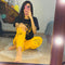Black Lion With Yellow Lion Trouser Half Sleeves Night Suit (KO-NS-0050)