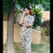 Off White All Over Love Heart Printed Night Suit (KO-NS-505)