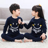 Baby or Baba Navy Blue Smile Print Full Sleeves Night Suit for Kids (1 Pcs) (TNW-305)