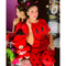 Red Smile With Polka Dots Trouser Half Sleeves Night Suit (KO-NS-0029)