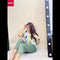 White Avocado Shirt With Green Plain Trouser Half Sleeves Printed Night Suit (KO-NS-404)