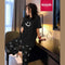 Black Smiley With Smile Trouser Half Sleeves Printed Trouser (KO-NS-494)
