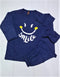 Baby or Baba Navy Blue Smile Print Full Sleeves Night Suit for Kids (1 Pcs) (TNW-305)