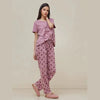 Love Sleep Shirt With Star Trouser Half Sleeves Printed Night Suit (KO-NS-487)