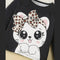 Black Cute Kitty With Cheetha Pajama Printed Kids Night Suit (TNW-623)