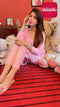 3 Pcs Sleepwear (Sando Shrug Trouser) (Baby Pink) (KO-NS-0270)