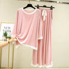 Pink & White Stripe Flapper Style Full Sleeves Home Wear (KO-NS-334)