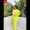 Pista Green Frill Style Full Sleeves Home Wear (KO-NS-331)
