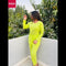 Pista Green Frill Style Full Sleeves Home Wear (KO-NS-331)