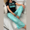 Black Please Do Not Disturb Print Half Sleeves Shirt With Printed Trouser (KO-NS-476)