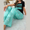 Black Please Do Not Disturb Print Half Sleeves Shirt With Printed Trouser (KO-NS-476)