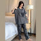 Charcoal Grey Hearts Printed Shirt With Hearts Printed Trouser (KO-NS-489)