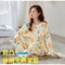 Off White Flower Print With Flower Printed Trouser Full Sleeves Night Suit