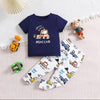 Navy Blue Mini Car with White pajama Printed Kids Night Suit (TNW-616)
