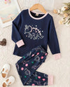 Navy Blue Hippo Printed Kids Night Suit (TNW-614)