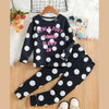 Black Polka Dot wanna sleep Printed Kids Night Suit (TNW-607)