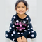 Black Polka Dot wanna sleep Printed Kids Night Suit (TNW-607)