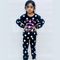 Black Polka Dot wanna sleep Printed Kids Night Suit (TNW-607)