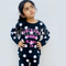 Black Polka Dot wanna sleep Printed Kids Night Suit (TNW-607)