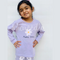 Purple Daisy Flowers Printed Kids Night Suit (TNW-606)