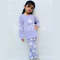 Purple Daisy Flowers Printed Kids Night Suit (TNW-606)