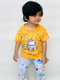Yellow Mini Car Printed Half Sleeves T-Shirt with White Cars Printed Pajama For Kids (TNW-603)
