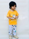 Yellow Mini Car Printed Half Sleeves T-Shirt with White Cars Printed Pajama For Kids (TNW-603)