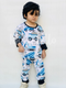 White and Blue Big Truck Printed Kids Night Suit (TNW-615)