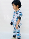 White and Blue Big Truck Printed Kids Night Suit (TNW-615)