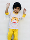 Off White Lion with yellow pajama Printed Kids Night Suit (TNW-609)