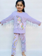 Purple Unicorn Printed Kids Night Suit (TNW-605)