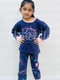 Navy Blue Hippo Printed Kids Night Suit (TNW-614)