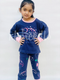 Navy Blue Hippo Printed Kids Night Suit (TNW-614)