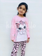 Pink Cute Kitty with cheetha pajama Printed Kids Night Suit (TNW-612)