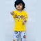 Yellow Lion Printed Full Sleeves T-shirt with Off White Lion Printed Pajama Kids Suits (TNW-620)