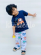 Navy Blue Mini Car with White pajama Printed Kids Night Suit (TNW-616)