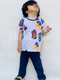 White Multi Bears Print Kids Night Suit (TNW-608)