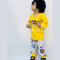 Yellow Lion Printed Full Sleeves T-shirt with Off White Lion Printed Pajama Kids Suits (TNW-620)