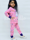 Pink Unicorn Multi Star Printed Full Sleeves Printed Pajama Kids Night Suit (TNW-617)