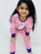 Pink Unicorn Multi Star Printed Full Sleeves Printed Pajama Kids Night Suit (TNW-617)